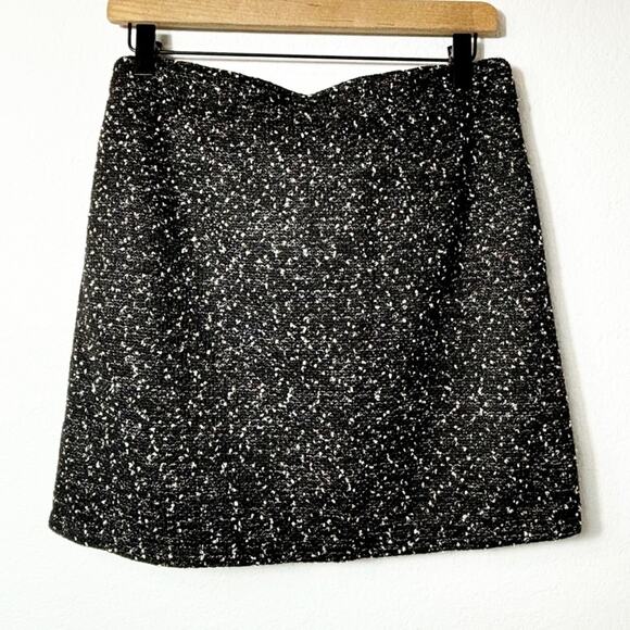 MAX STUDIO WOMEN'S TWEED MINI SKIRT BLACK IVORY SIZE MEDIUM BRAND NEW WITH TAGS - Picture 5 of 8